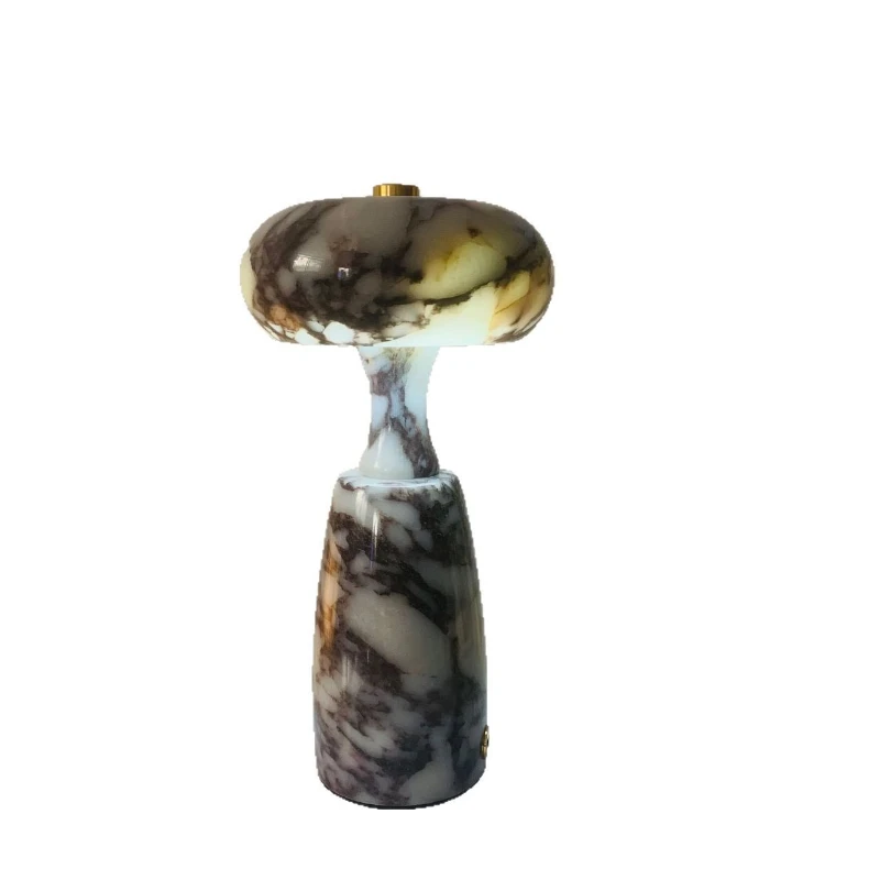 

Nordic creative mushroom simple travertine marble touch desk lamp soft decoration room desktop atmosphere ornament