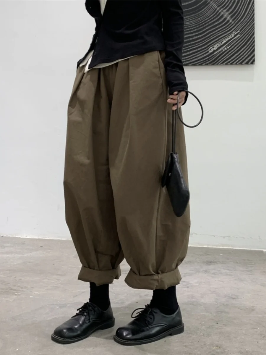 plus Size Women's Casual Loose Dad Nine-Piece Cabbage Pants Spring Summer Trendy Design Commuting Sle Lantern Pants