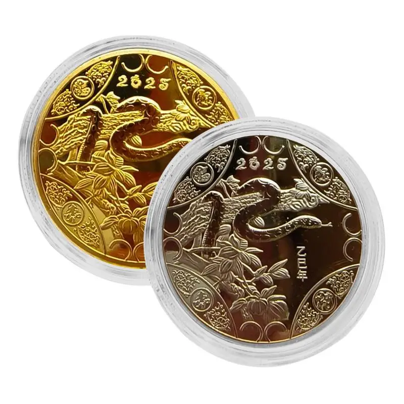 Chinese New Year Commemorative Coin Symbol Of Prosperity Exquisite Commemorative Coin Sturdy Long Lasting Snake Coin Retro Coin