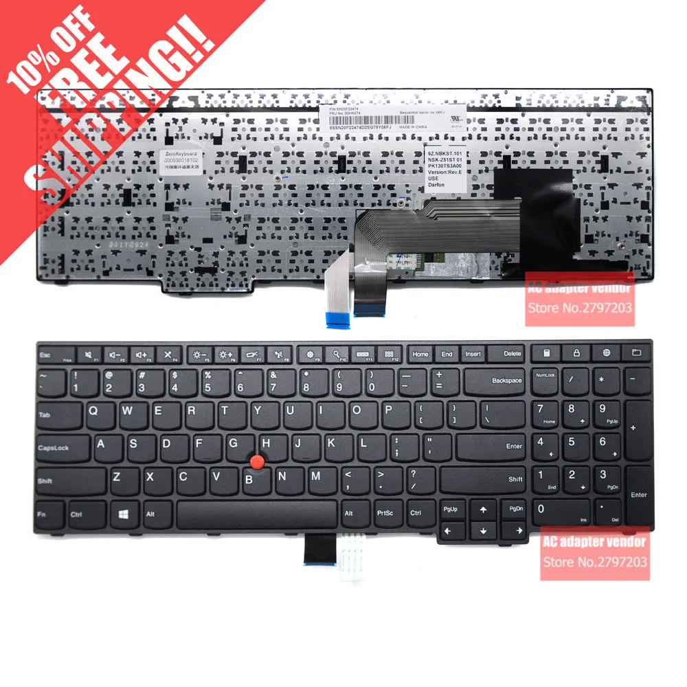 

NEW Replace FOR LENOVO Thinkpad E550 E555 E550C E560 E565 laptop Built-in keyboard