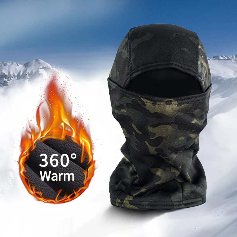 MEGE Tactical Winter Fleece Balaclava Men Ski Mask Skullies Beanies Thermal Sports Scarf Hiking Camouflage Cap