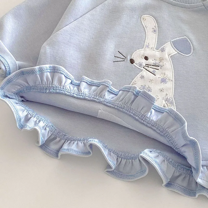 MILANCEL New Spring Autumn Kids Hoodie 0-5T Cute Flower Bunny Children Pullover Girls Outwear Tops