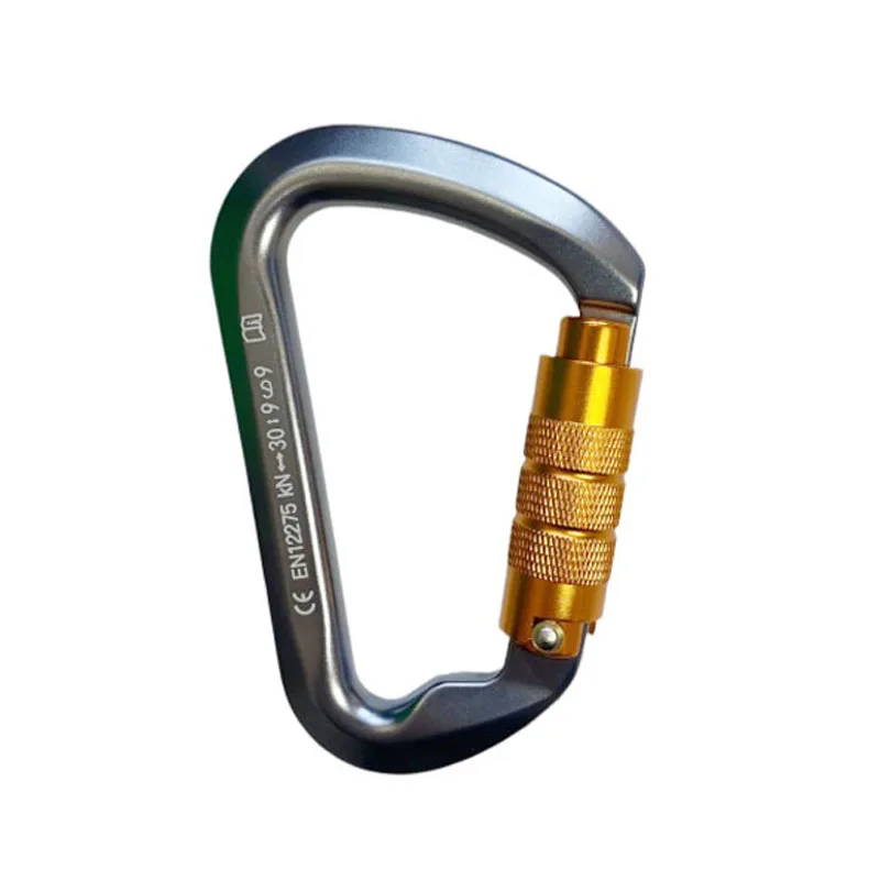 Outdoor Carabiner Rock Climbing Mountain Landing 30kN Hook High Altitude Carabiner Aluminum Alloy Safety Buckle Equipment