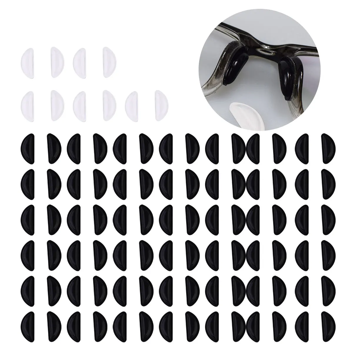 

Glasses Nose Pad Half Moon Non Slip Silicone Ear Cushion For Sports Running Hunting Lightweight Comfortable Practical