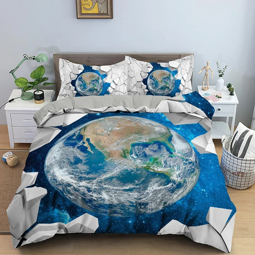 شاطئ البحر المشهد طقم سرير النفط الفني غطاء لحاف مع المخدة الكبار الاطفال الملكة الملك الأحجام الإبداعية غطاء لحاف 2/3 قطعة