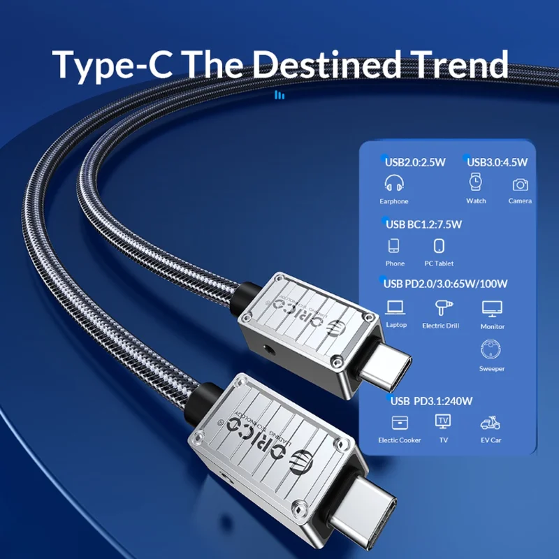 ORICO PD 240W USB C to C Cable 40Gbps