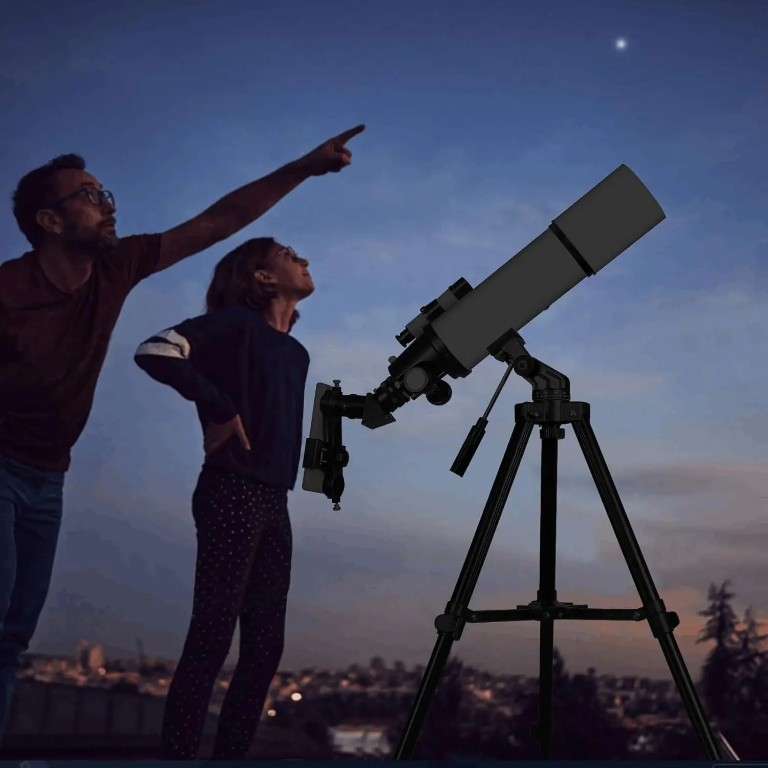 

Telescopes for Adults Astronomy, 80mm Aperture 600mm Refractor Telescope for Kids & Beginners, Compact