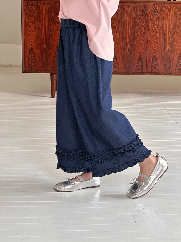 Girl Baby Summer Cool and Sweet Lace Straight Tube Mosquito Proof Pants