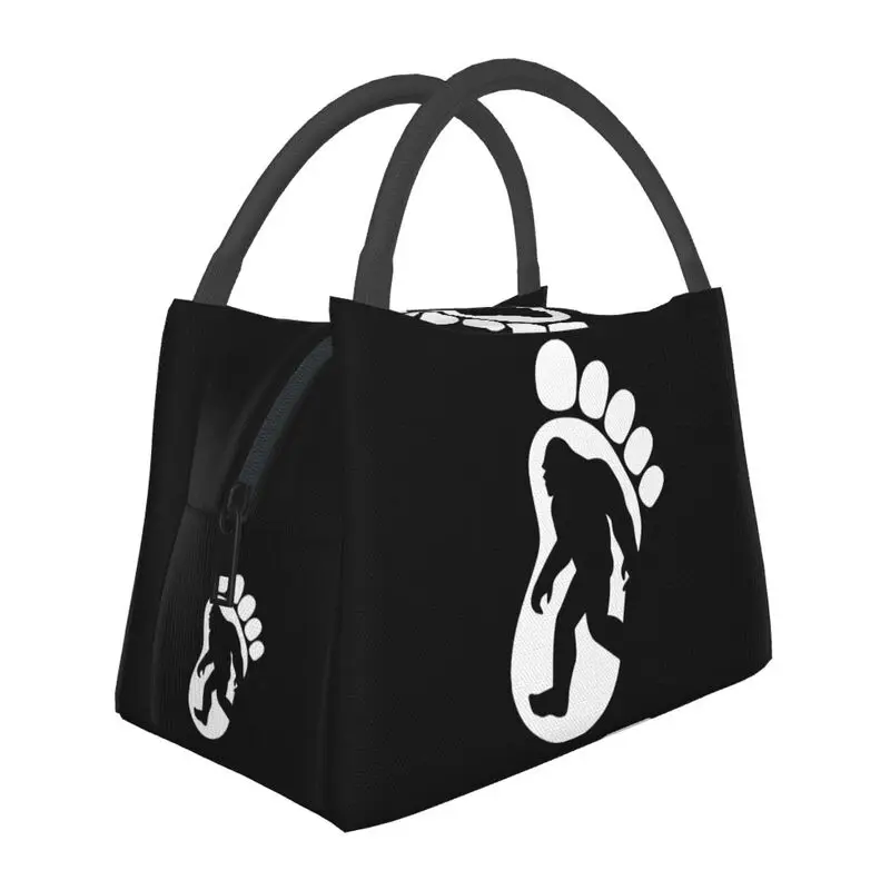 

Bigfoot Sasquatch Footprint Silhouette Insulated Lunch Bag for Women Sasquatch Portable Thermal Cooler Bento Box Hospital Office