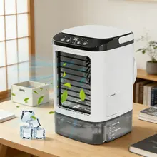 Aire acondicionado portátil personal, enfriador de aire con tanque de agua de 900ml y 3 velocidades, luz
