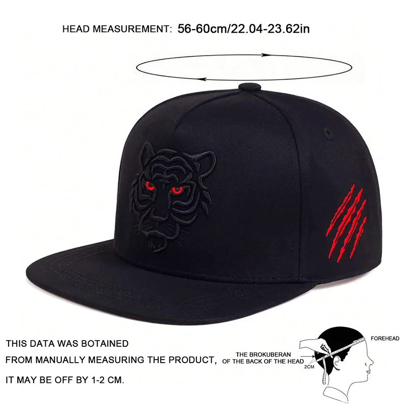 Unisex Tiger Embroidery Hip-hop Hats Spring And Autumn Outdoor Adjustable Sports Casual Baseball Caps Sunscreen Hat