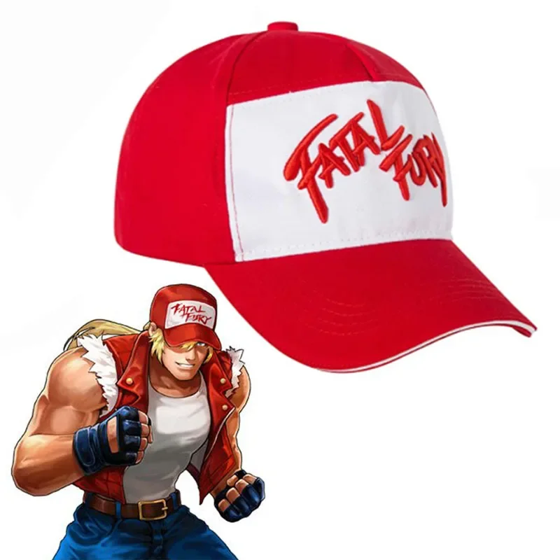 

Terry Bogard Baseball Caps The King of Fighters FURY F Hat Cosplay Visor Cap Hat Summer Mesh Caps Unisex