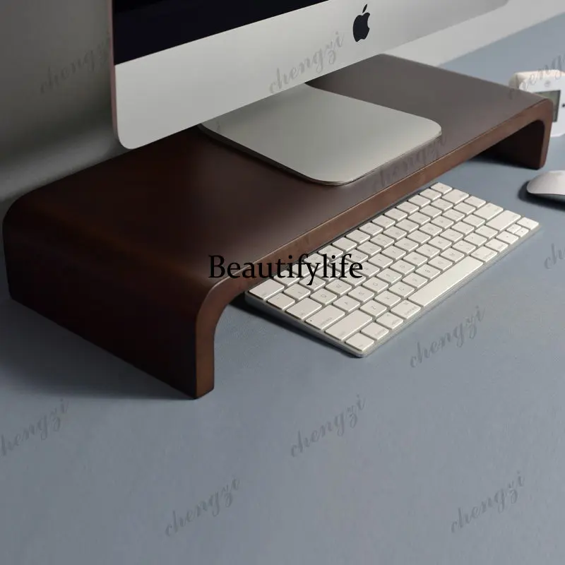 Solid wood, raised frame, office desktop storage rack, base, raised bracket