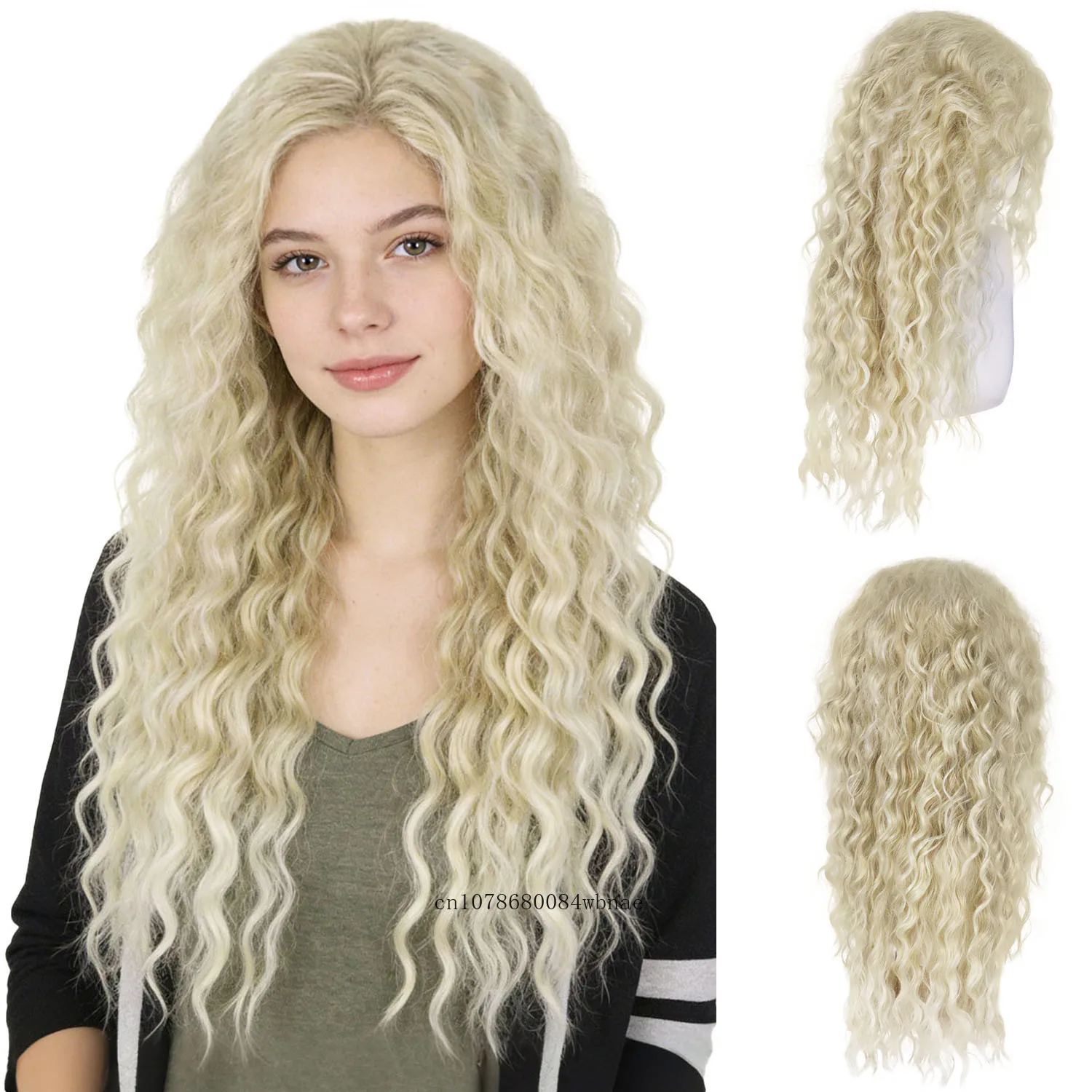 

Синтетический светло-русый кудрявый парик, длинный волнистый парик для женщин, пышные свободные локоны, для повседневной носки и вечеринок, парик для мам, термостойкое волокно