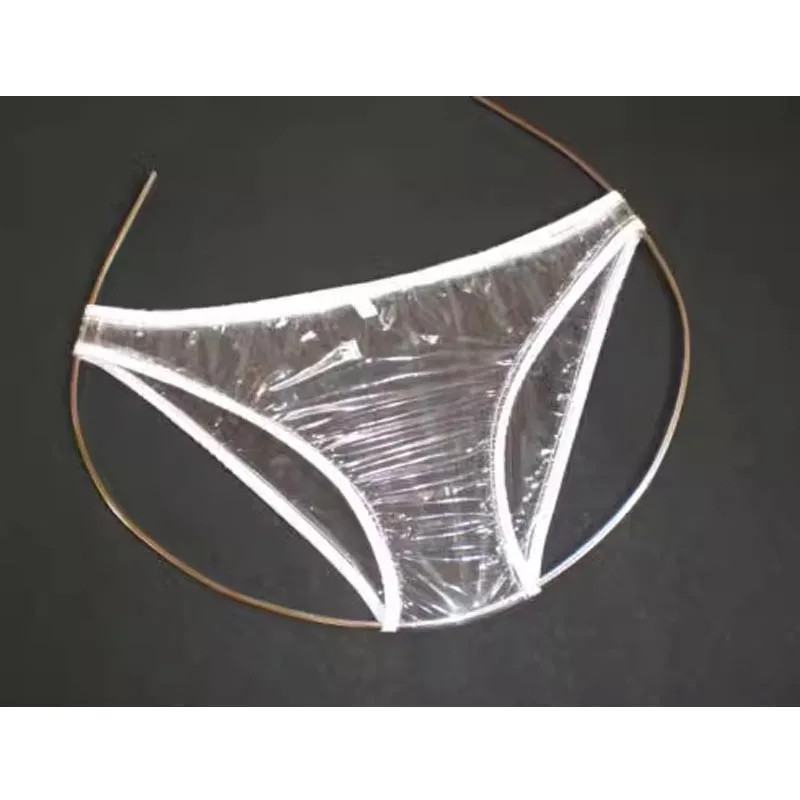 Sexy Men's Panties Sheer PVC Pants Boxer Shorts Women Soft Smooth Couple Erotic Plastic Briefs ABDL Waterproof Diaper Panties