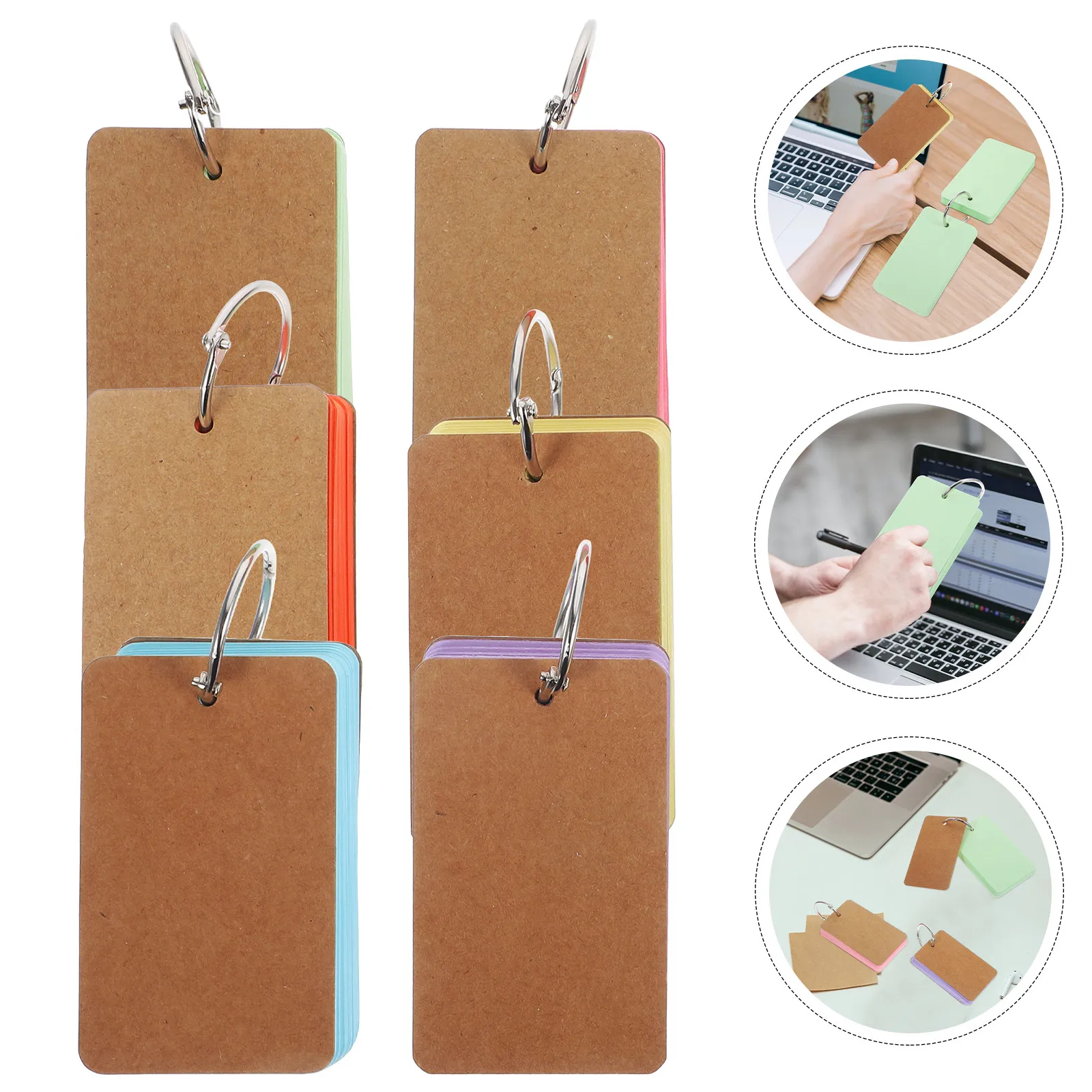 

6 Pieces Blank Memo Cards Thick Paper Index Cards for Flashcard Making Study Aids Learning Notes Organization