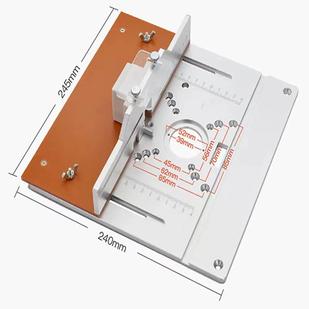 New Aluminium Router Table Insert Plate Electric wood milling flip board with Miter Gauge Guide table saw Woodworking tool