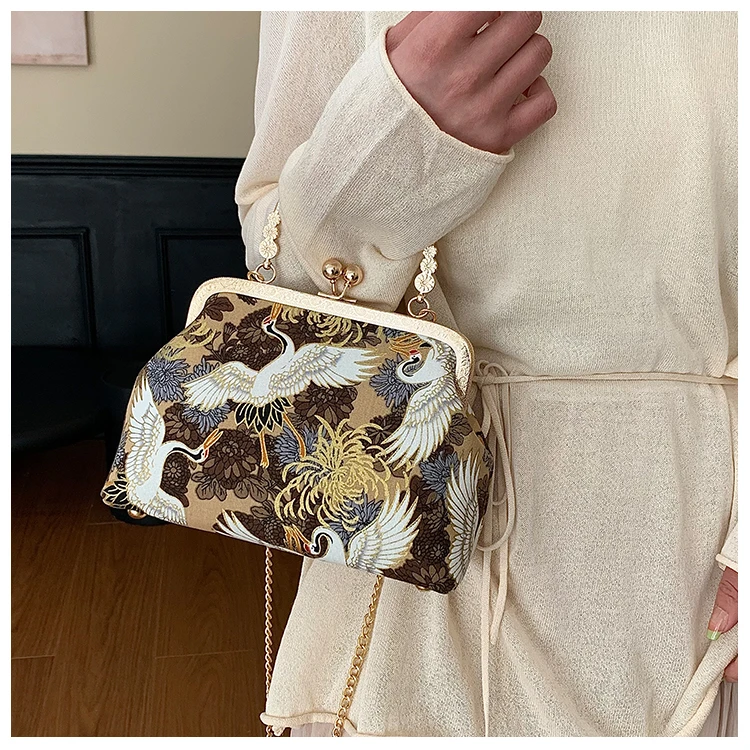 Silk Embroidery Crossbody Bag Patchwork National Style 2025 Hot Sale Bags for Women Hasp Simple Fashion Women's Handbags