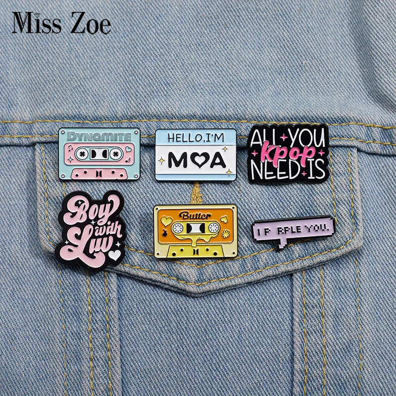 Music Tape Enamel Pins Custom All You Kpop Need is Brooches Lapel Badges Funny Jewelry Gift for Kids Friends