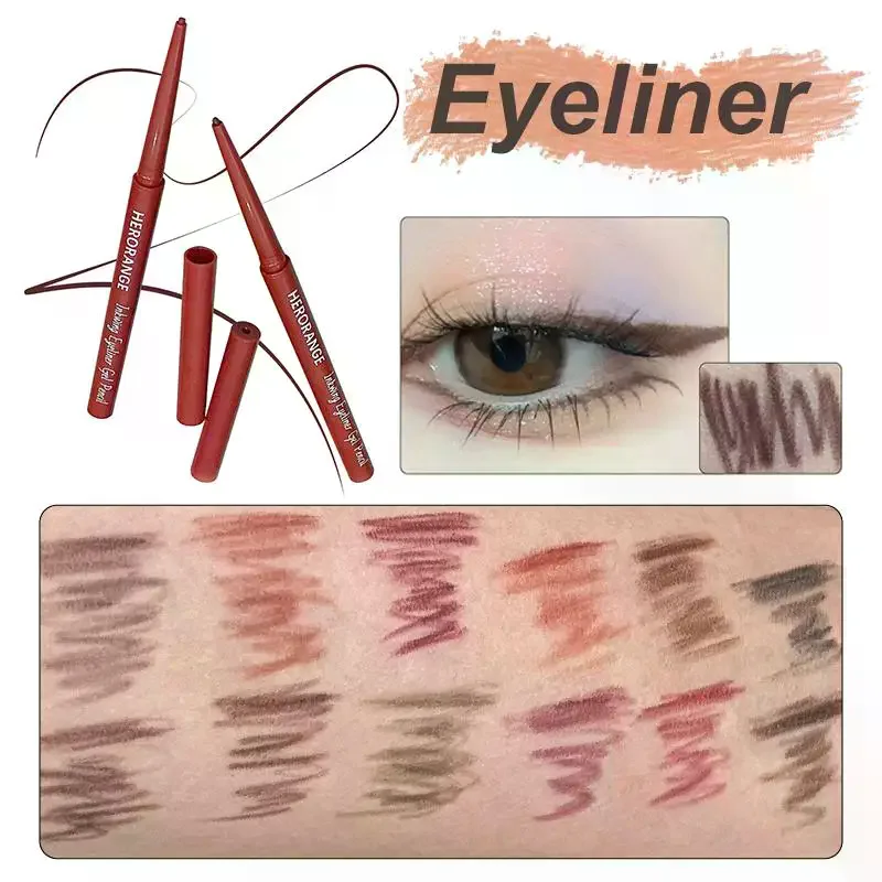 マットブライトン横たわるカイコアイライナーゲルペン防水速乾ピンクブラウン超微細アイシャドウペン汚れにくいメイクアップ