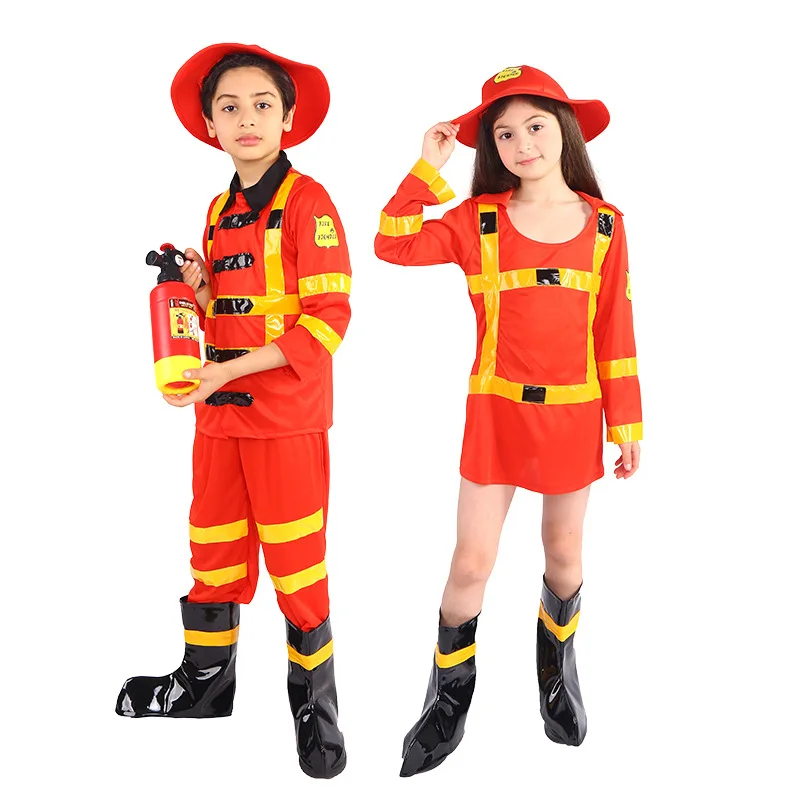 Kids Fireman Costume Role Play Set FireFirefighter Uniform Dress Up  for Toddlers Birthday Christmas Gifts