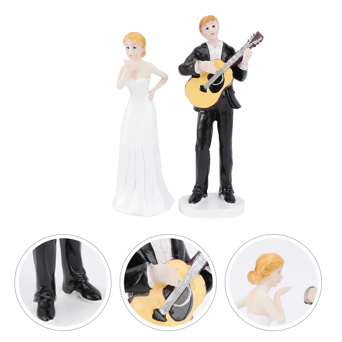 

Guitar Bride Groom Cake Topper Elegant Wedding Decor Resin Gift Funny Design Memorable Moments Wedding Cake Topper