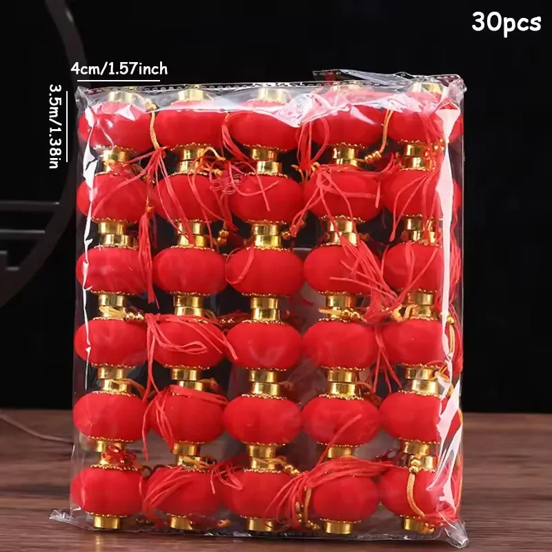 30/25Pcs Chinese New Year Decoration Pendant Chinese New Year Home Lantern Party Decor Chinese Spring Festival Decor Red Lantern