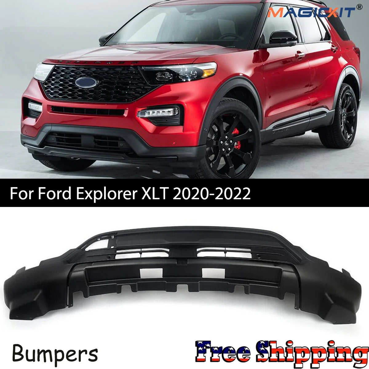 Black Front Lower Bumper Cover Valance Replace For Ford Explorer XLT 2020-2022 automotivo acessorios