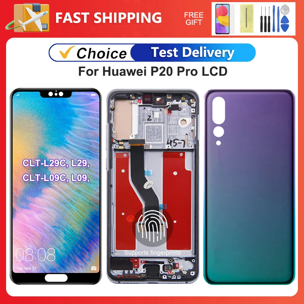 6.1''For HUAWEI P20 Pro Tested P20Pro CLT-L29C L29 L09 AL01 TL01 LCD Display Touch Screen Digitizer Assembly Replacement