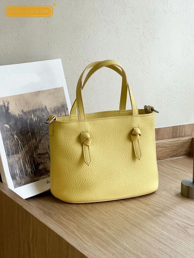 

Ladies New Bucket Style Soft Casual Handbag Office Genuine Leather Solid color Women Shoulder Bag Multifunctional Fashionable