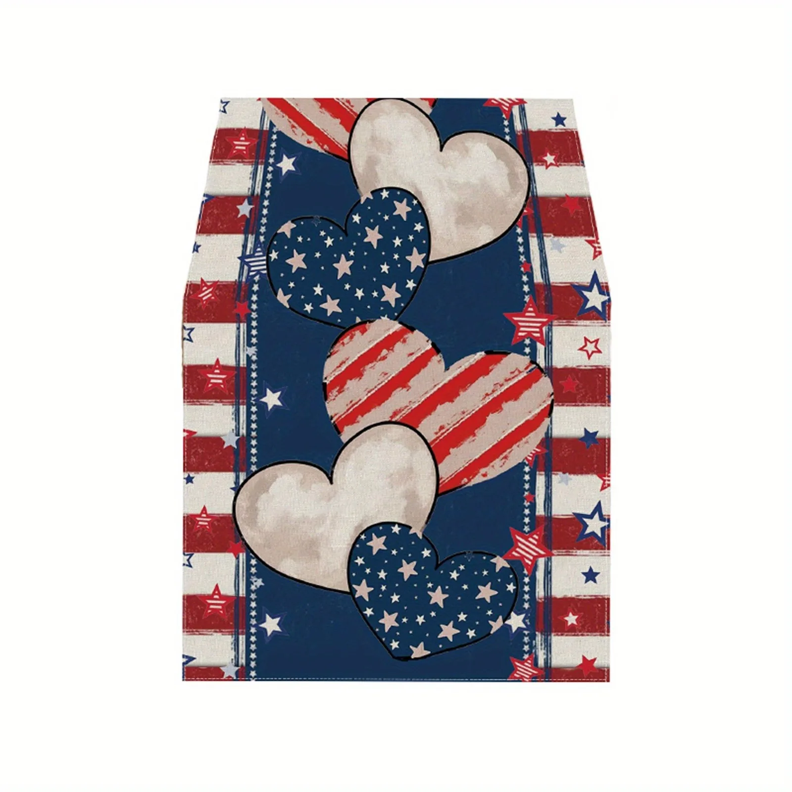 لافتة متدلية على شكل نجمة وطنية على شكل قلب لتزيين طاولة الحفلات ورق حائط للمهرجانات ديكور المنزل وديكور حفلات السباق