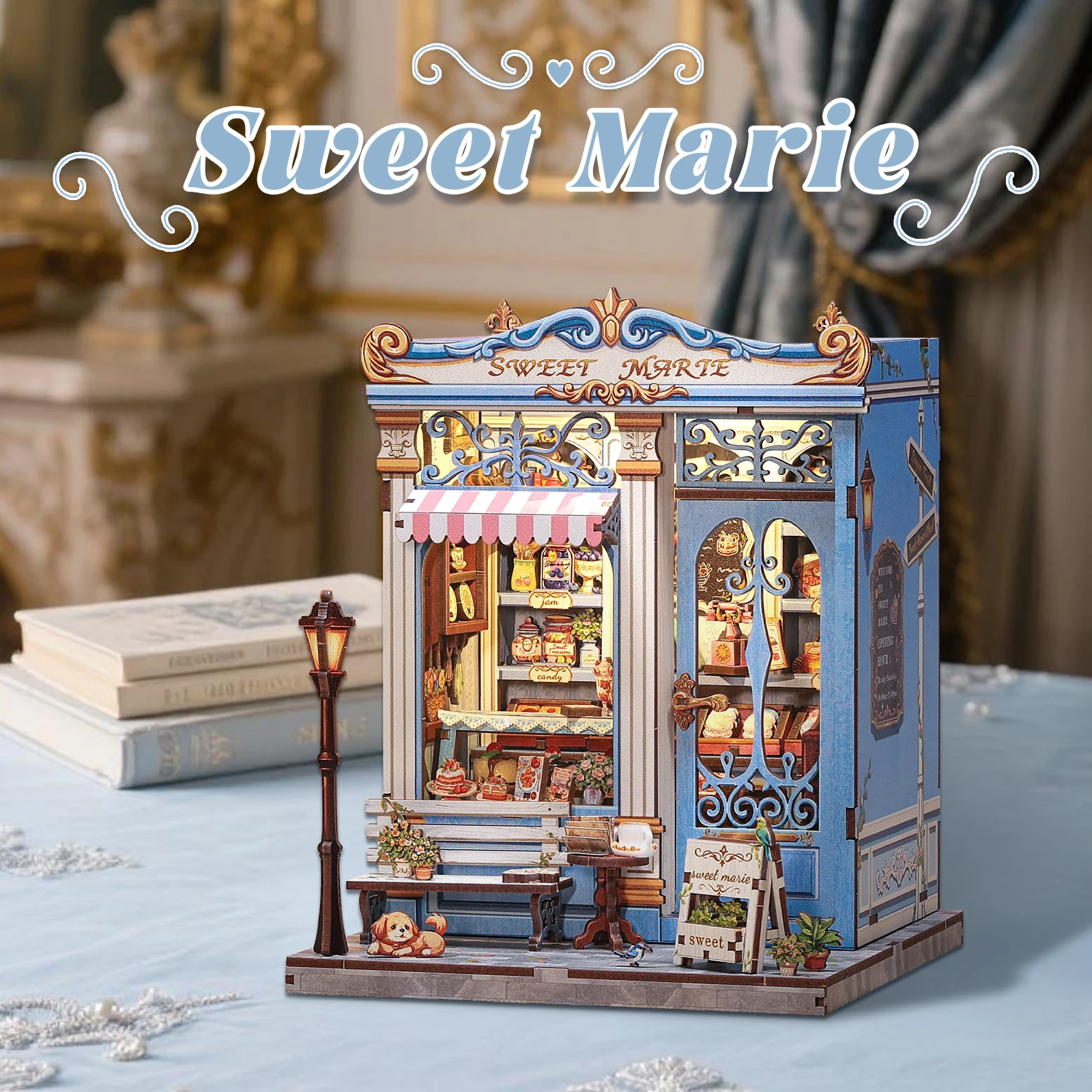 큐트펀 DIY 미니어처 하우스 북 누크 키트 북누크 작은 3D 인형집 책장 삽입 홈 데코 스위트 마리 크리스마스 선물
