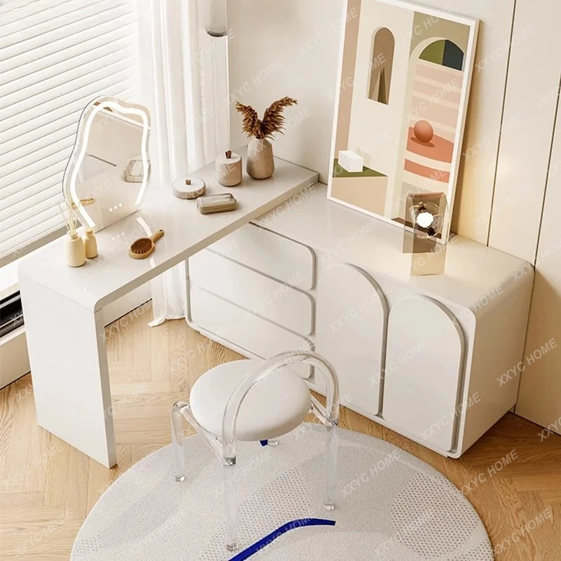 

Light luxury all solid wood dresser modern simple cream style bedroom