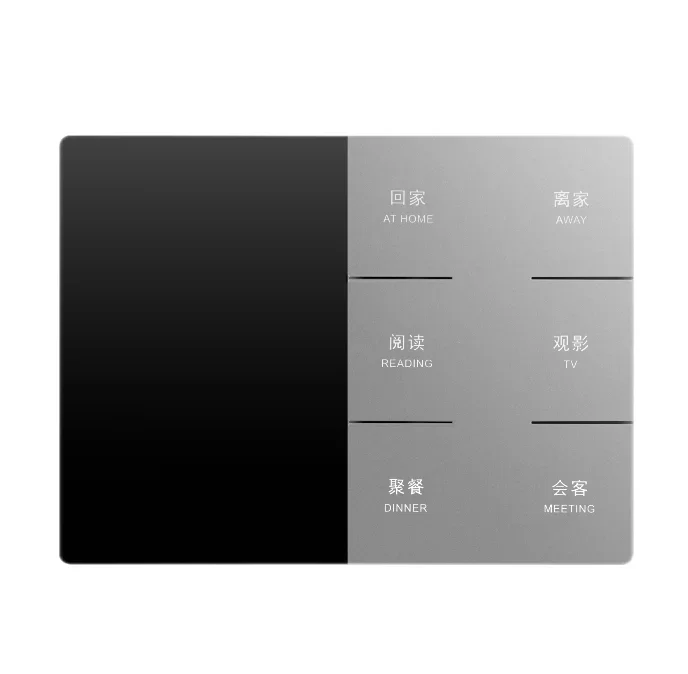 KNX/EIB 3 gang 6 keys  with temperature control 3 in 1 Scene Switch Panel smart Home System Premium gray