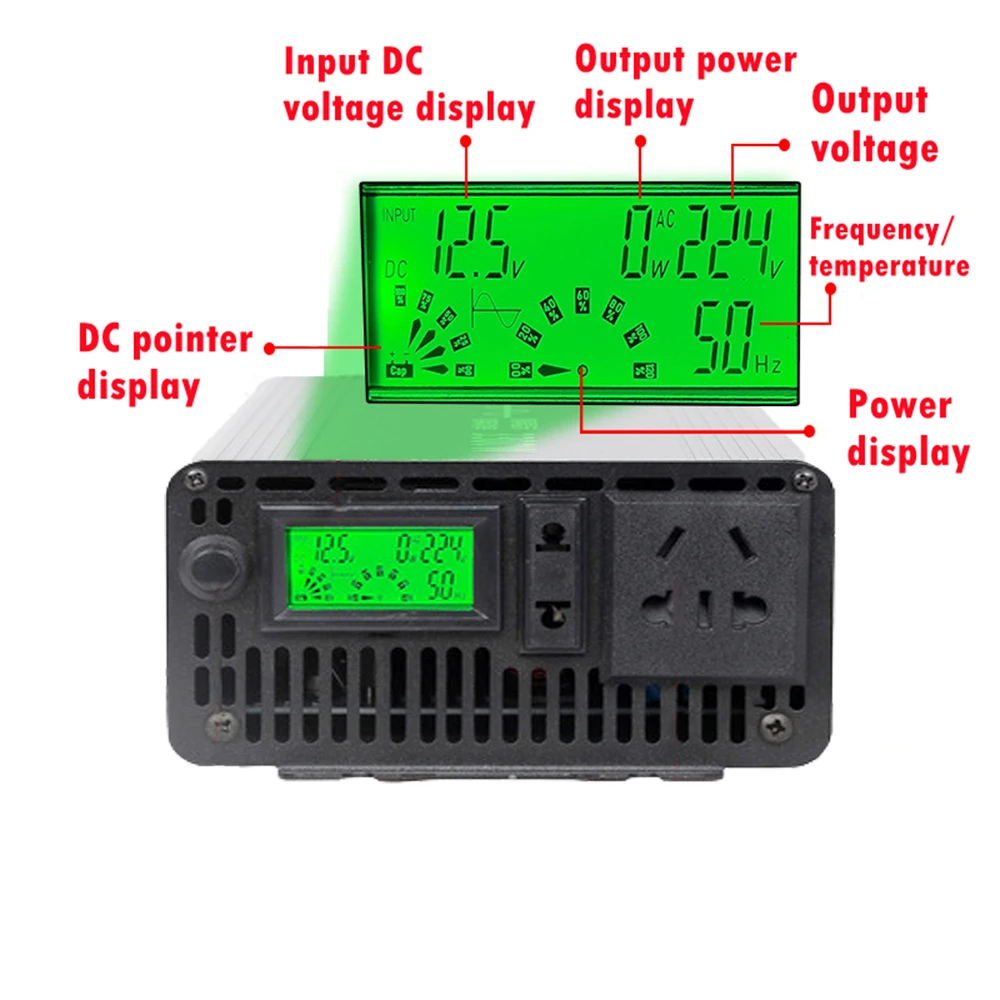 محول طاقة موجة جيبية نقية ، محول تردد ، W ، W ، 12 فولت ، 24 فولت ، 48 فولت ، 60 فولت ، 72 فولت إلى AC V ،
