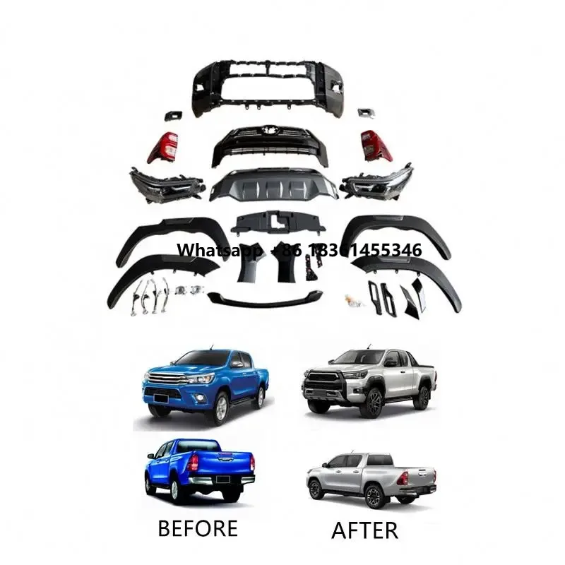 For 2016 HILUX REVO Car Body Kit Exterior Accessories Upgrd to 2021 ROCCO Body Kits Auto Parts
