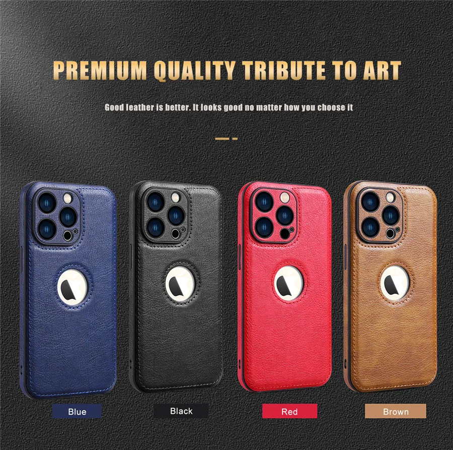 Luxury Leather Case for Apple iPhone 17 18 Pro Max 16e 15 14 13 12 11 16 Plus 18Pro Original Logo Silicone Lens Protect Cover
