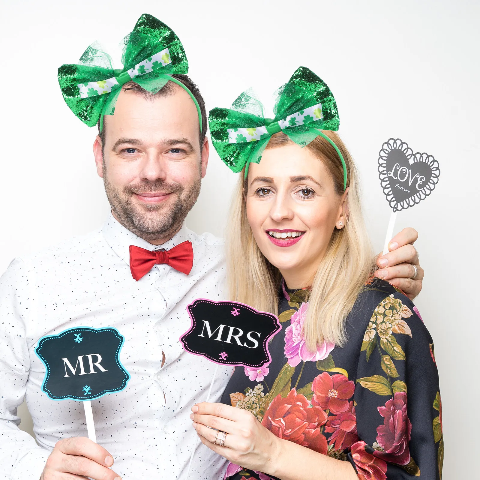 

Повязка на голову с бантом и клевером, ирландская тематическая повязка для вечеринки, аксессуар для волос ко Дню Святого Патрика, праздничная повязка для волос, повязка с клевером