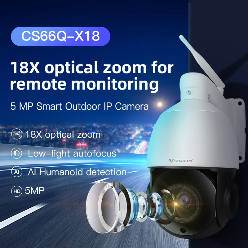 VStarcam 4MP 18X ZOOM ottico Telecamera Wifi Telecamera PTZ IP Dome CCTV Telecamera IP esterna Wireless