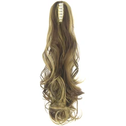 Topreety fibra de cabelo sintético resistente ao calor 160g clipe de garra ondulado in/on extensões de rabo de cavalo embutido