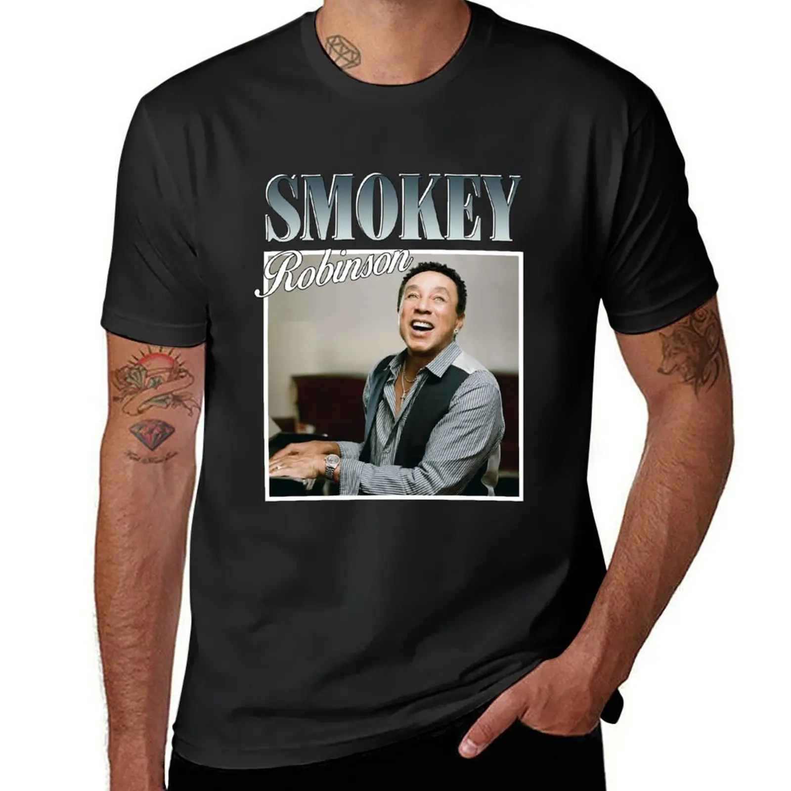 Smokey Robinson Retro Style Gifts for Fans T-Shirt boys animal print cute tops vintage clothes Men's cotton t-shirt