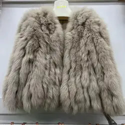 Natural Fox Fur Short Slim Fur Coat Women 2023 Winter New Thickened Real Fur Coat Female Fashion Warm Outerwear Y4561