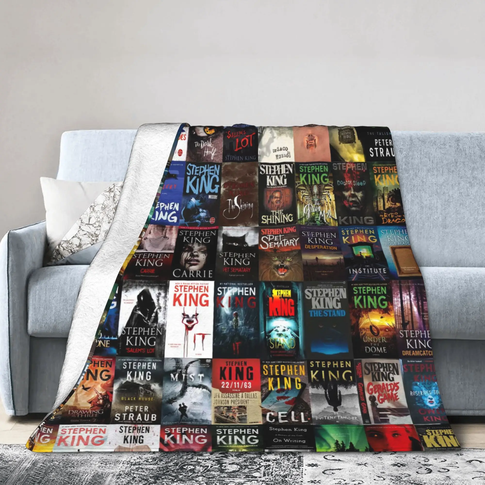 Collection of Stephens Kings Books Plush Blanket Girls Boys  Flannel Bedding Throws For Couch Bed Warm Soft Quality Bedspread