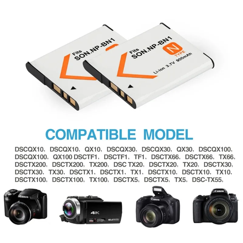 NP-BN1 Pin/NP BN1 Sạc Cho Sony DSC TX9 T99 WX5 TX7 TX5 W390 W380 W350 W320 W360 QX100 NPBN1 900amh Pin