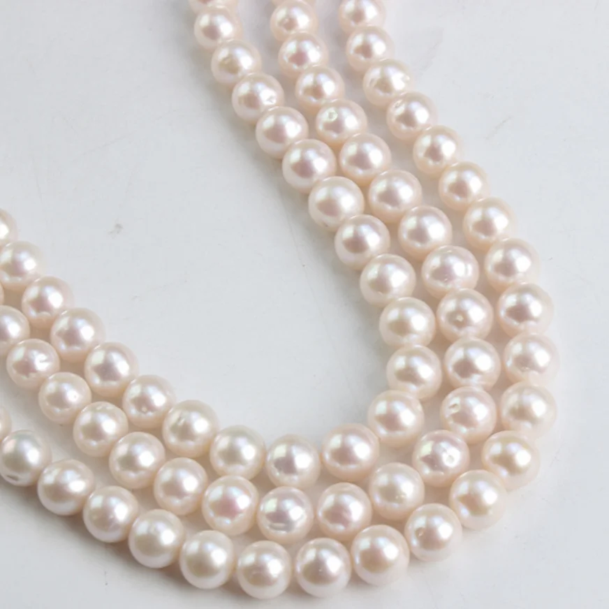 

New Long 60"10mm Genuine Cultured white Pearl Necklace