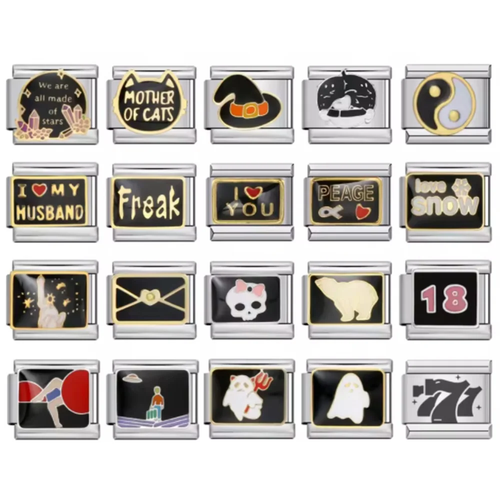 Черный-элемент-эльфы-призраки-браслет-в-форме-сердца-очаровательные-итальянские-звенья-подходят-для-9-мм-нержавеющая-сталь-женские-и-мужские-ювелирные-изделия-изготовление-своими-руками