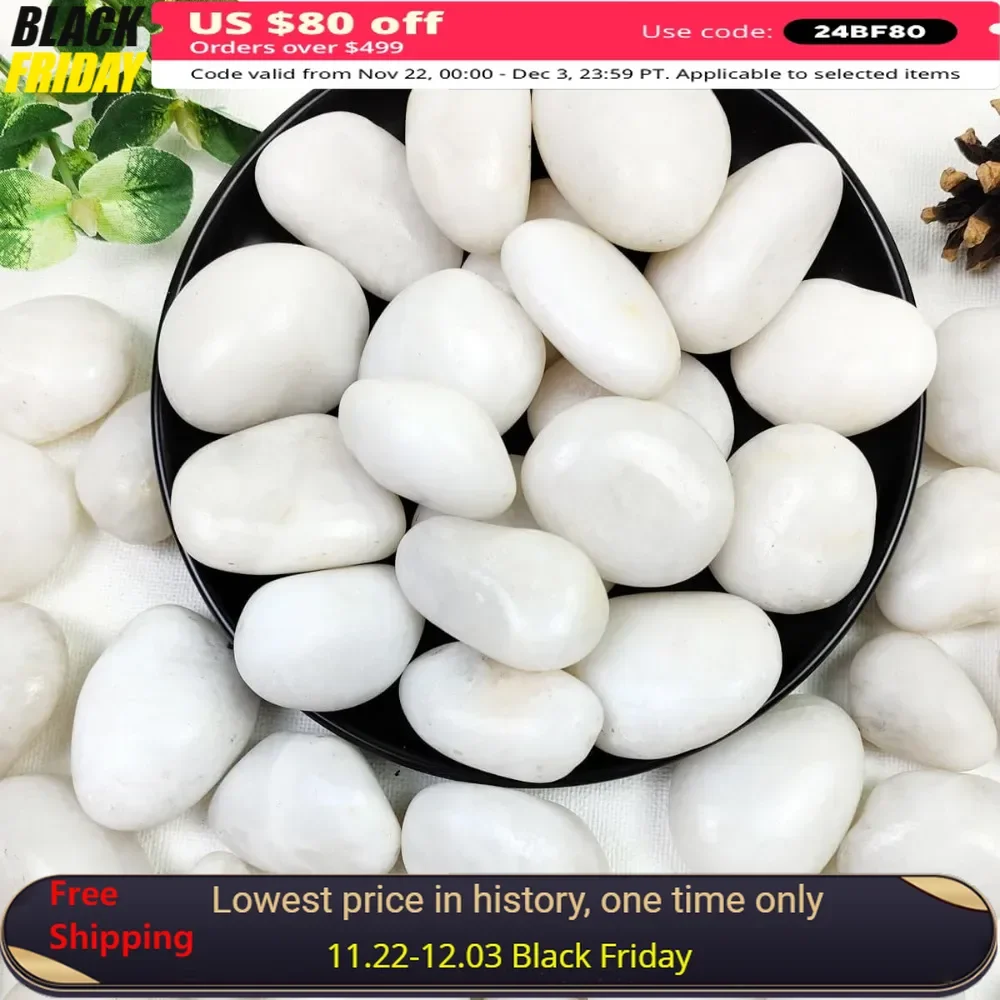 

40lbs 1-2 Inch Decorative Pebble for Garden Landscaping, Outdoor and Indoor DIY Vase Filler, High Polished Decorative Pebble