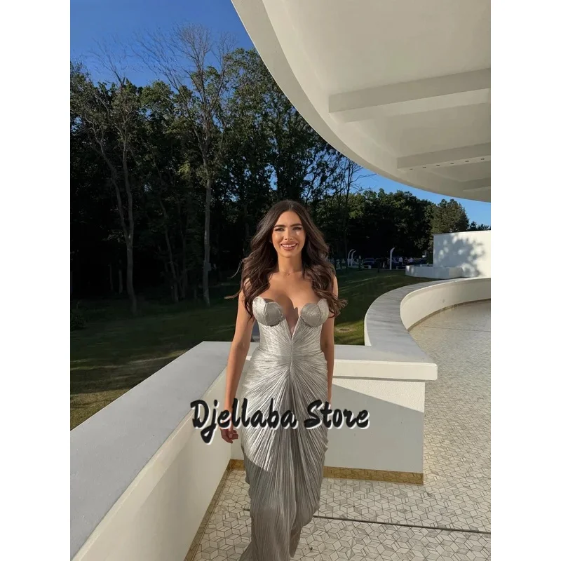 فستان سهرة رمادي أنيق على شكل قلب حورية البحر سبليت مناسبة رسمية فساتين نسائية مثيرة للحفلات الراقصة حسب الطلب