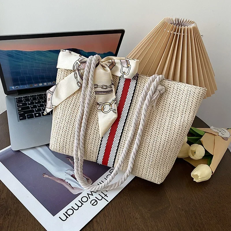 

Straw Handbags Bag New Japanese Simple Large-capacity Woven Handbag Fashion Shopping One-shoulder Tote Bag