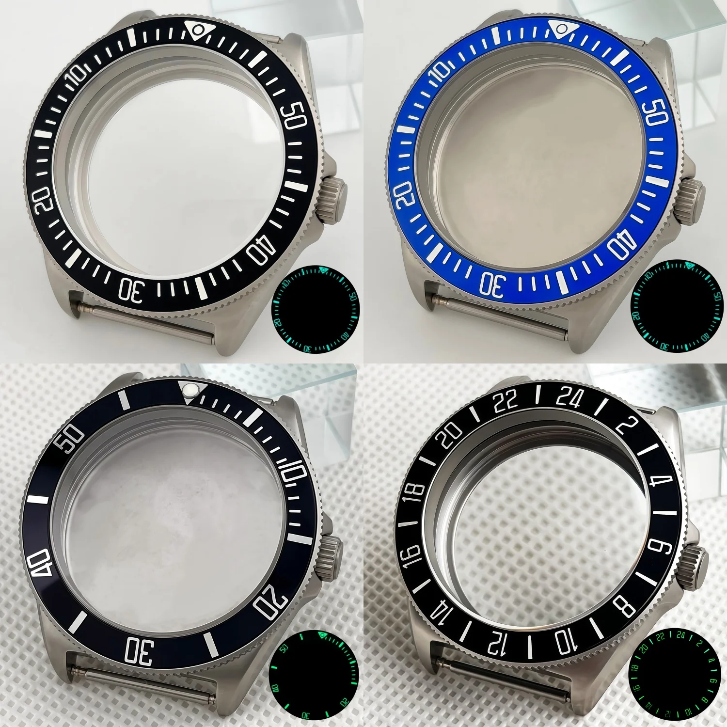 

40 мм тактический корпус для часов с лягушкой для дайвинга из матовой стали, куполообразное сапфировое стекло, светящийся безель, подходит для механизмов NH34 NH35 NH36 ETA2824 PT5000